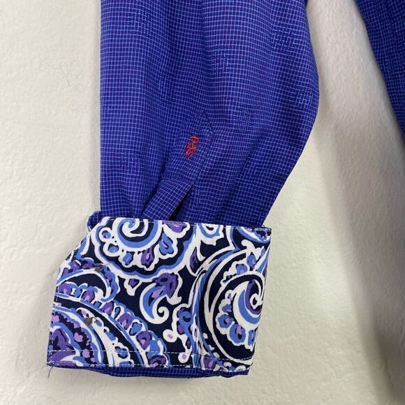 Robert Graham Blue Circle Pattern Long Sleeve Button Up Dress Shirt Size M - Picture 3 of 8